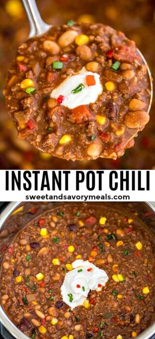 Instant Pot Three Bean Chili - Sweet and Savory Meals