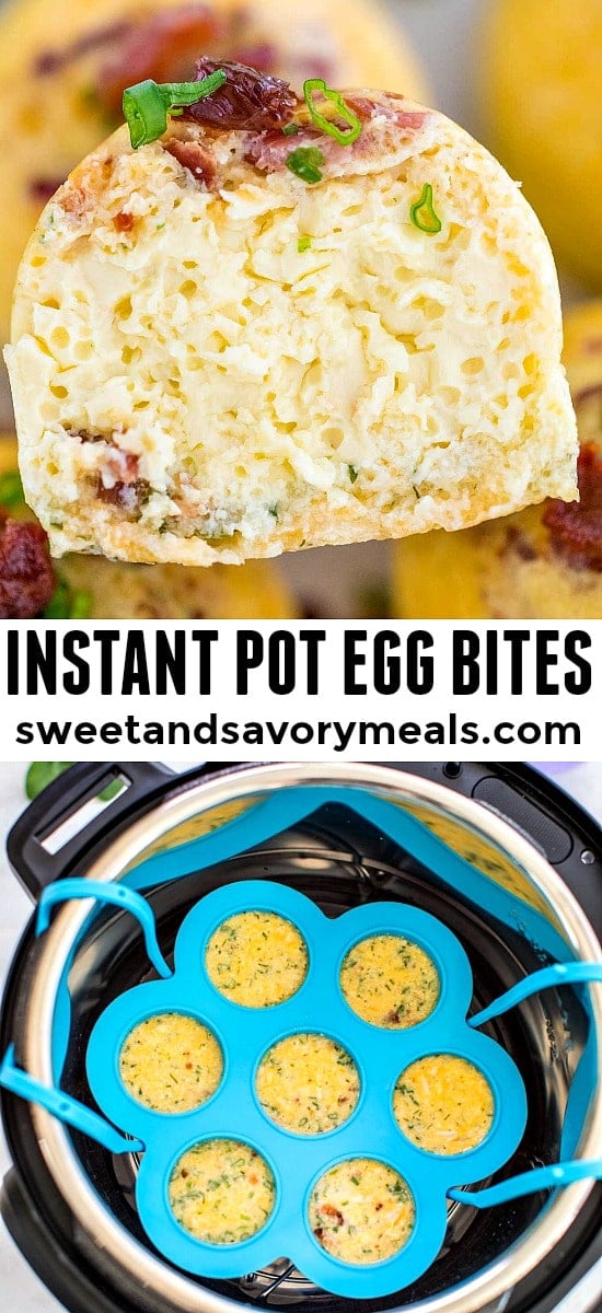 photo collage of instant pot egg bites for pinterest