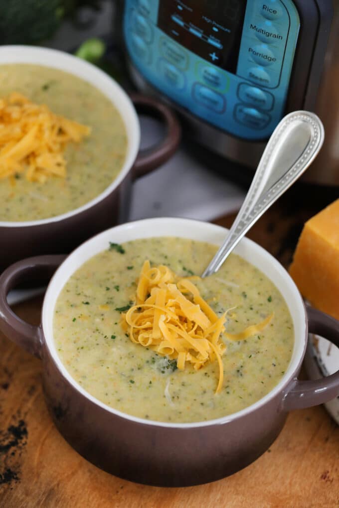 Instant Pot Broccoli Cheddar Soup - Sweet and Savory Meals