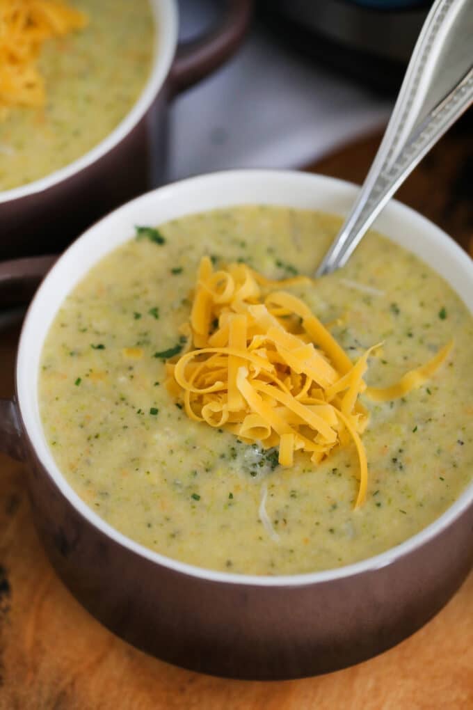 Instant Pot Broccoli Cheddar Soup - Sweet and Savory Meals