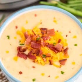 Instant Pot Cheesy Potato Soup from Scratch