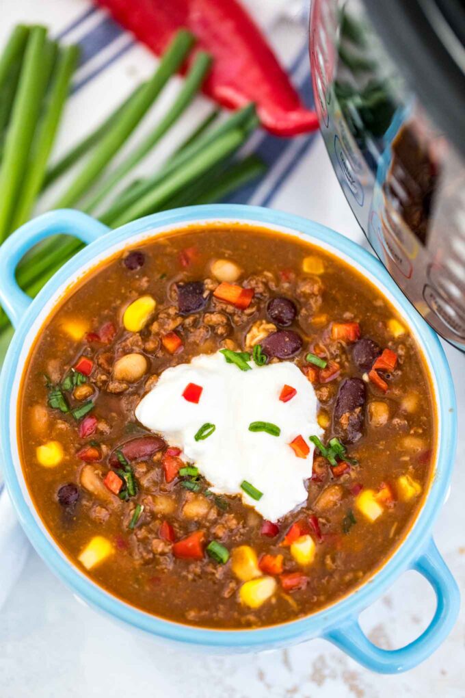 Instant Pot Three Bean Chili Sweet and Savory Meals