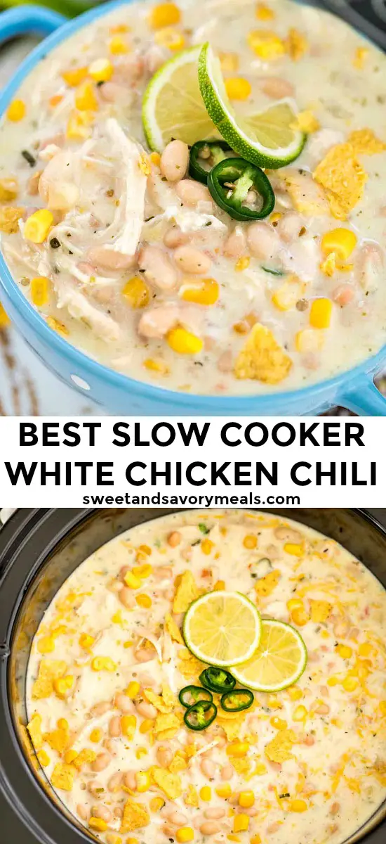 Slow cooker white chicken chili recipe