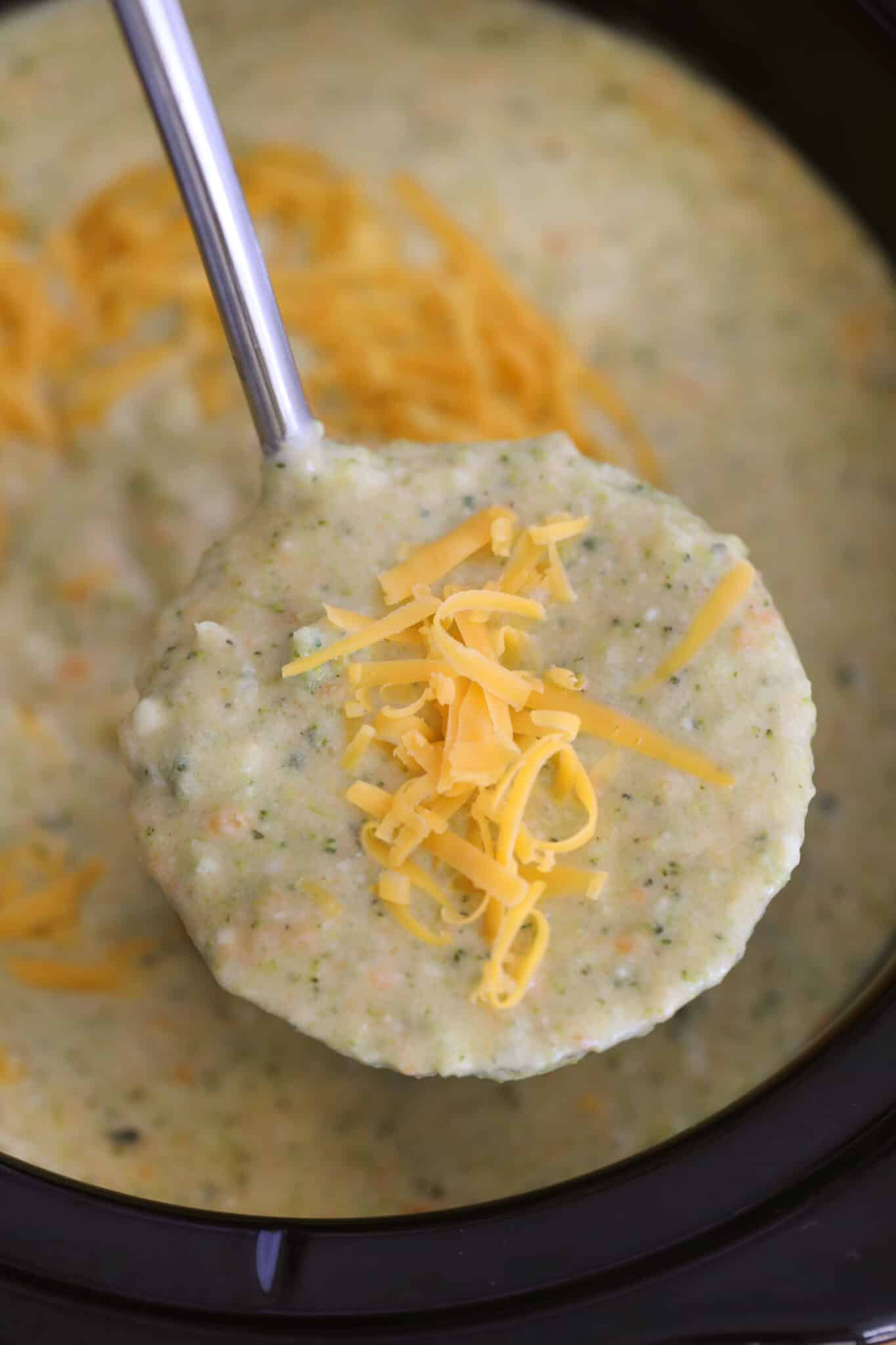 Slow Cooker Broccoli Cheddar Soup [Video] - Sweet and Savory Meals