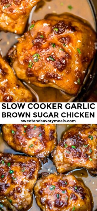 Slow Cooker Brown Sugar Garlic Chicken - Sweet and Savory Meals