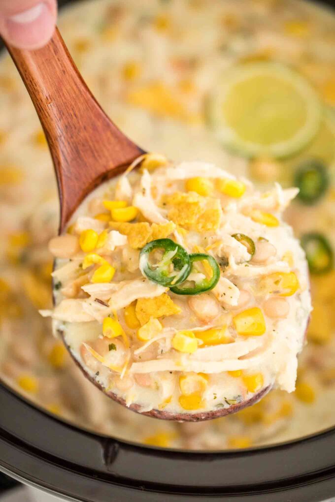 white chicken chili in crock pot