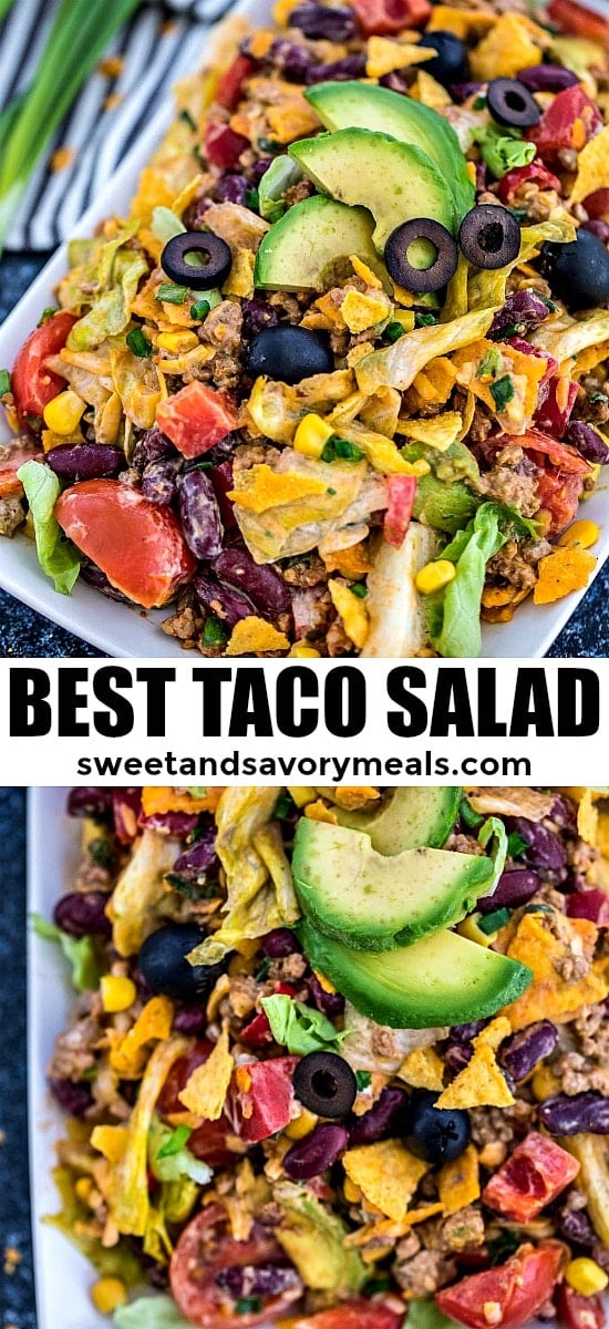 Taco salad collage.