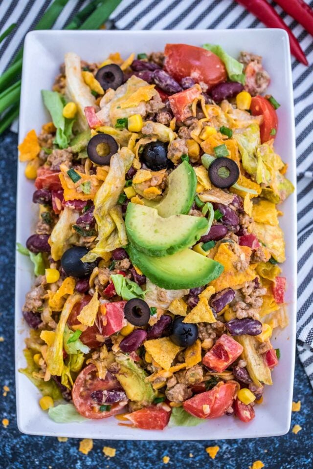 Easy Taco Salad with Ground Beef Recipe [video] - S&SM