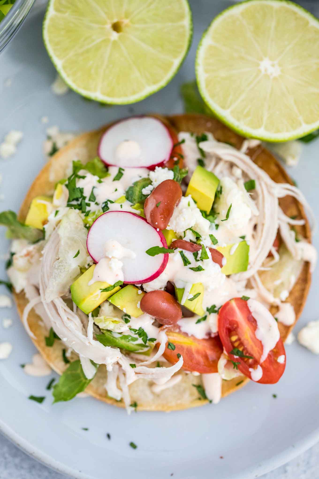 Mexican Chicken Tostadas Recipe with Chipotle - Sweet and Savory Meals