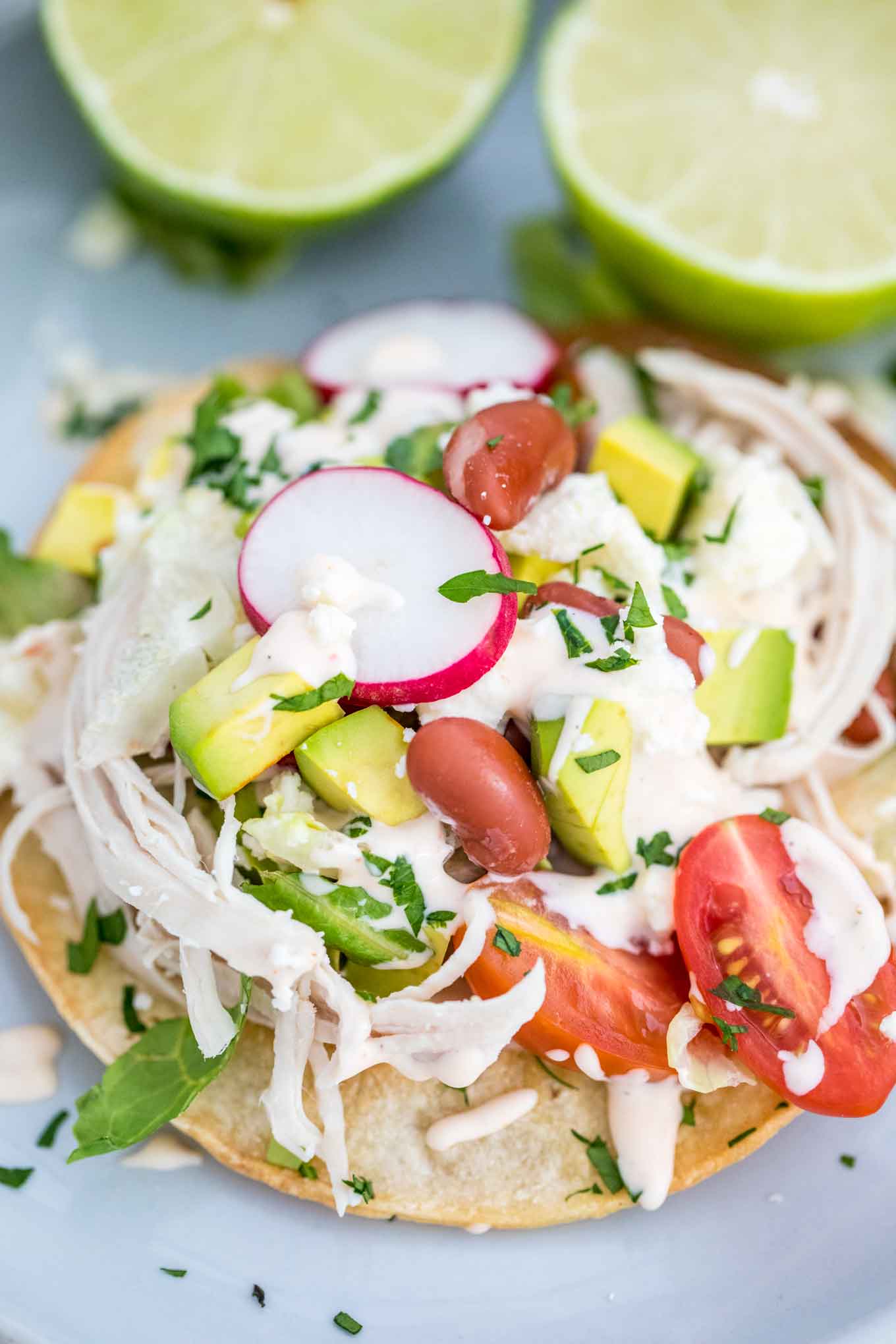 Mexican Chicken Tostadas Recipe with Chipotle - Sweet and Savory Meals