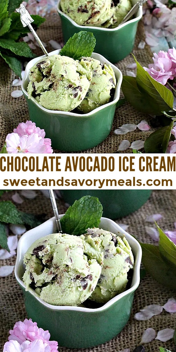 easy chocolate avocado ice cream pin