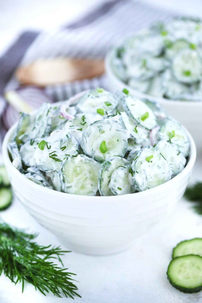 Easy Creamy Cucumber Salad Recipe