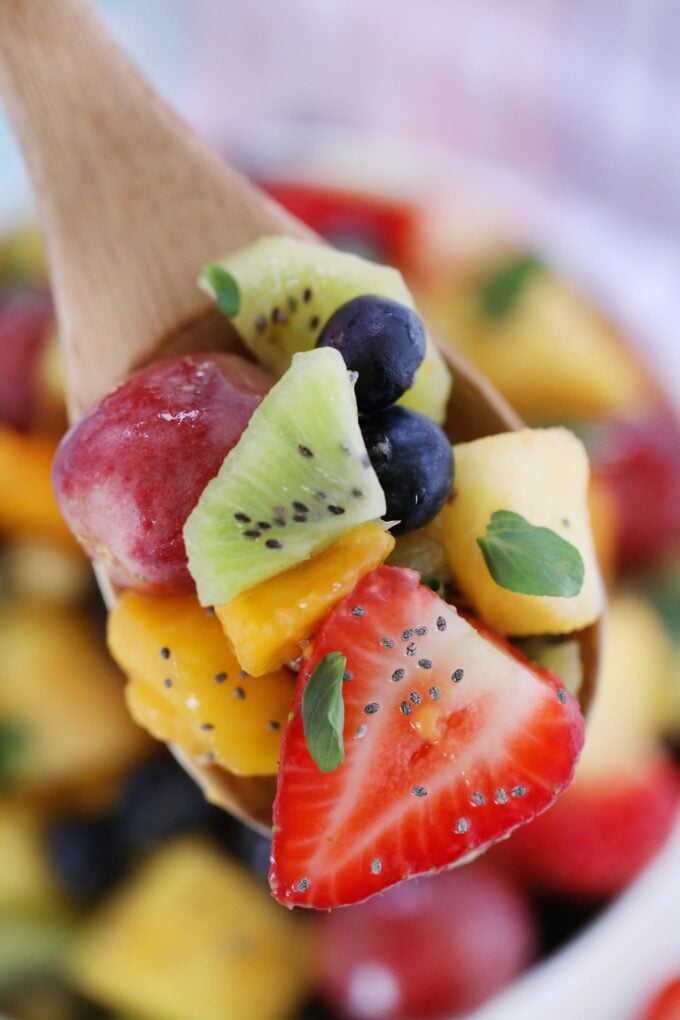 Summer Fruit Salad Recipe with Honey Lime Dressing