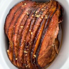 Slow Cooker Glazed Smoked Ham