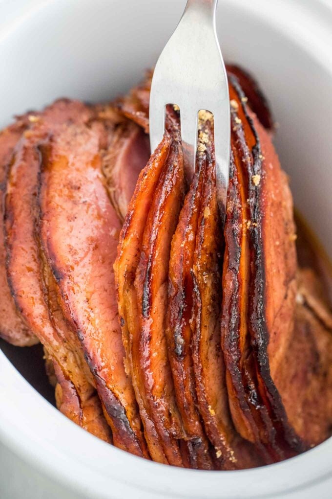 Slow cooker smoked ham recipe