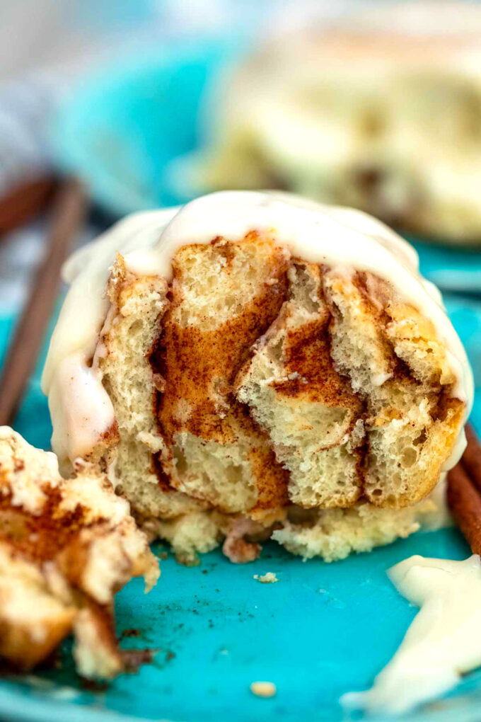 Photo of cinnamon rolls inside.