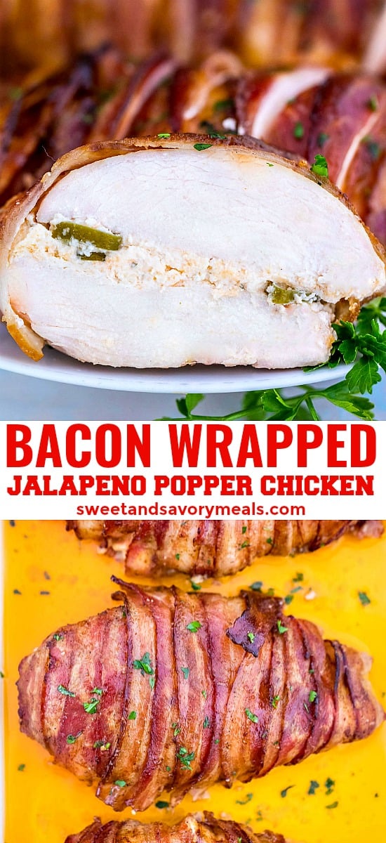 Bacon Wrapped Jalapeno Popper Chicken