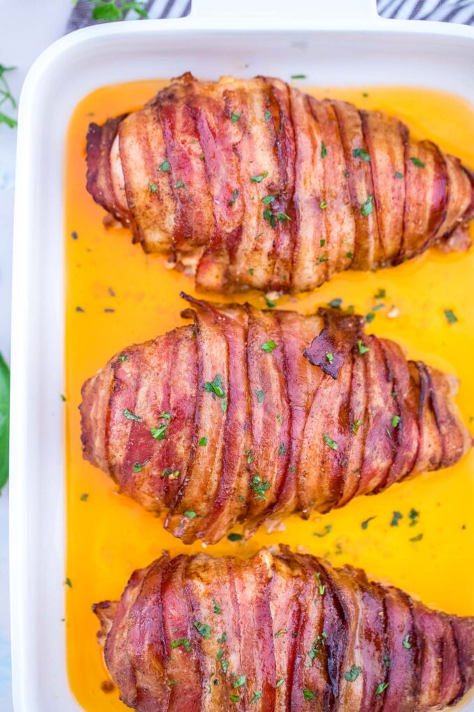 Bacon Wrapped Jalapeno Popper Chicken