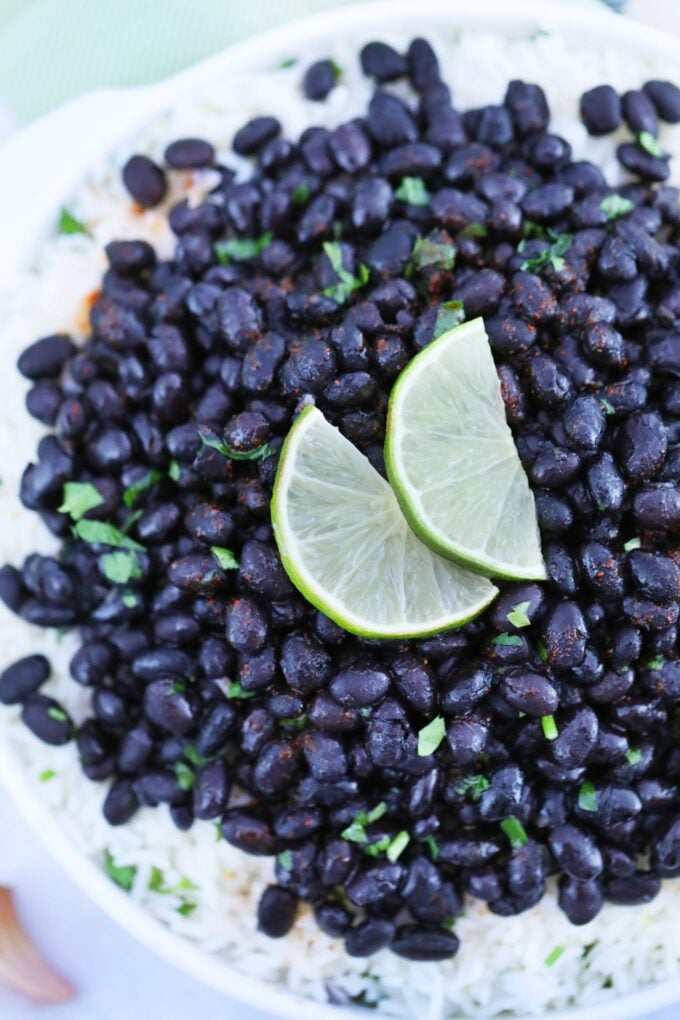 Picture of homemade chipotle black beans copycat.