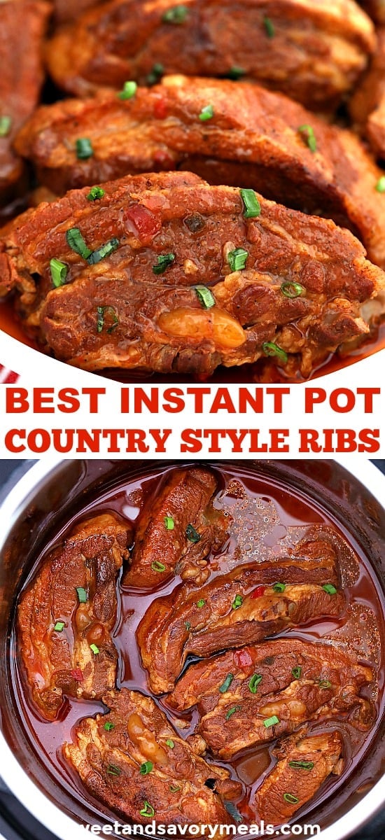 Instant pot country style ribs photo for pinterest.