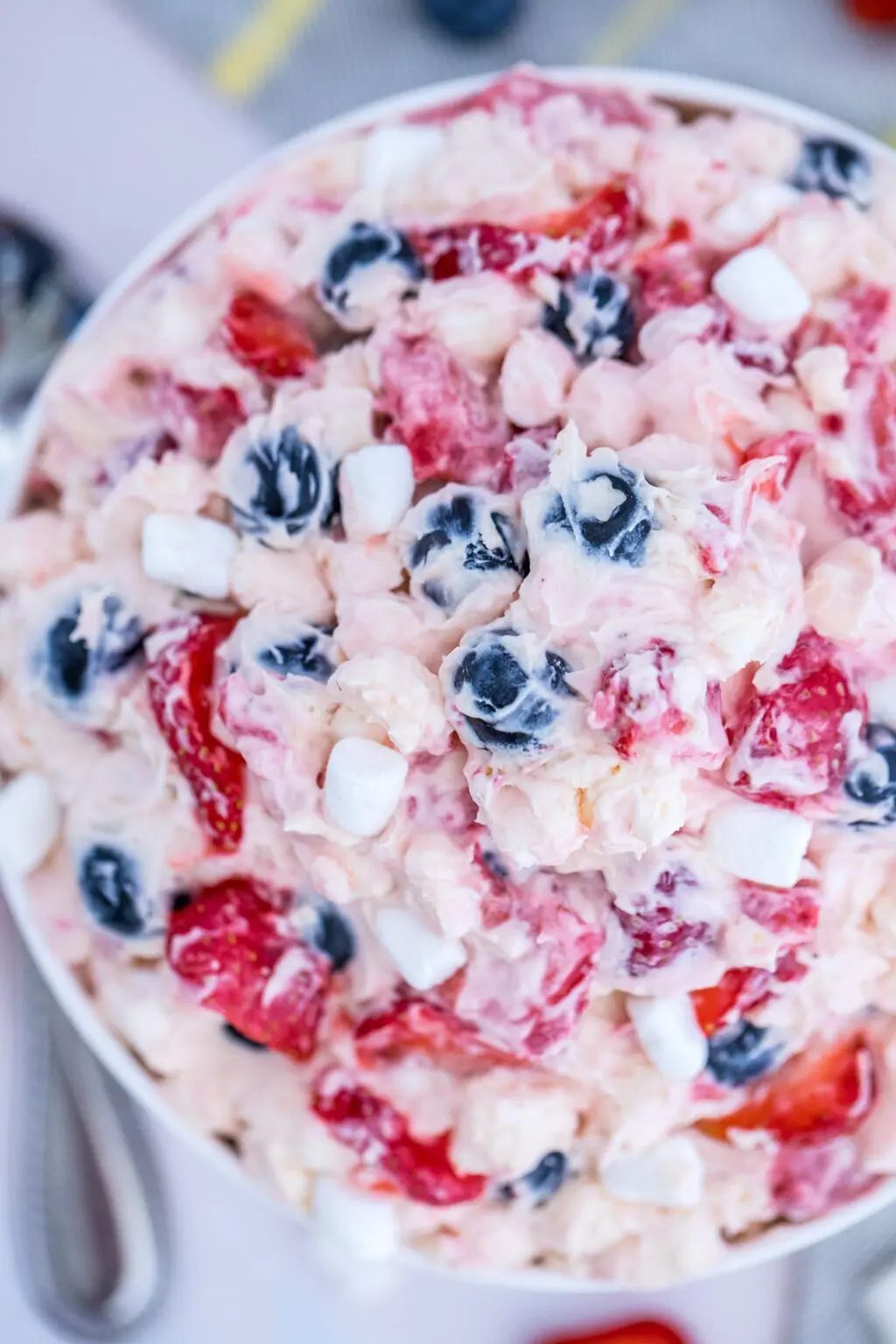 Red White and Blue Cheesecake Salad 1