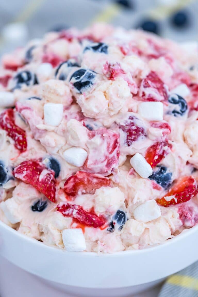 Red, White, and Blue Cheesecake Salad