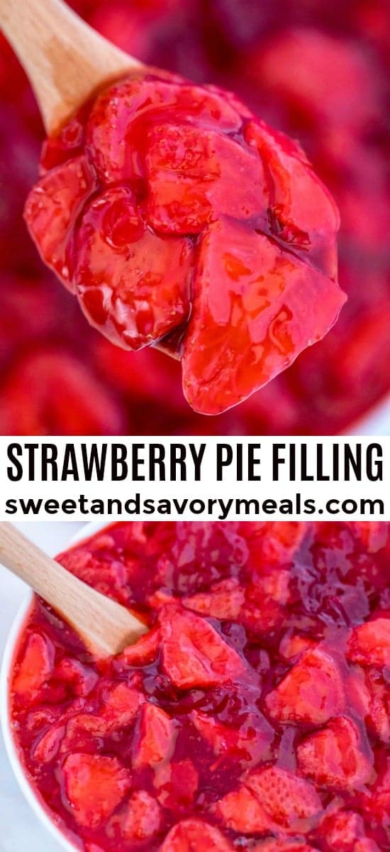 Strawberry pie filling image for pinterest.