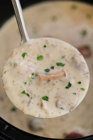 Slow Cooker Cream of Mushroom Soup - Sweet and Savory Meals
