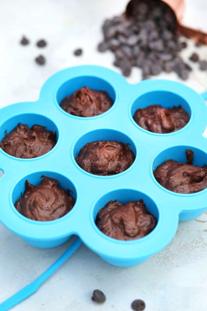 Photo of instant pot chocolate muffins in a silicone mold.