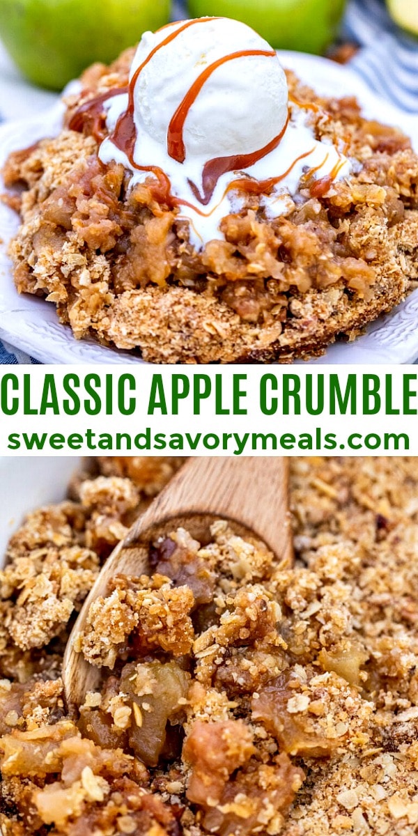 easy classic apple crumble pin