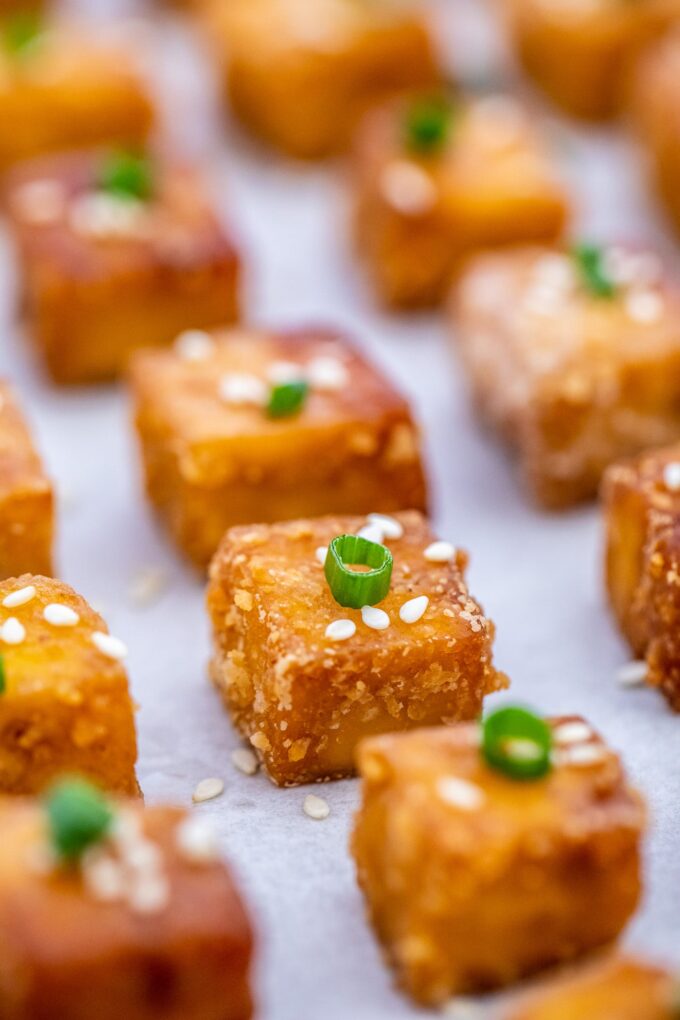 Image of crispy baked tofu.