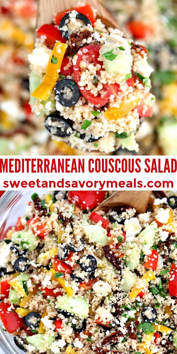 easy mediterranean couscous salad pin