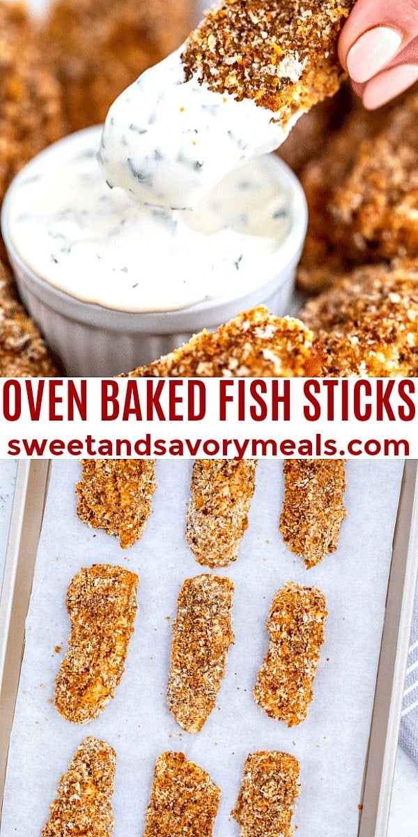 easy oven baked fish sticks pin