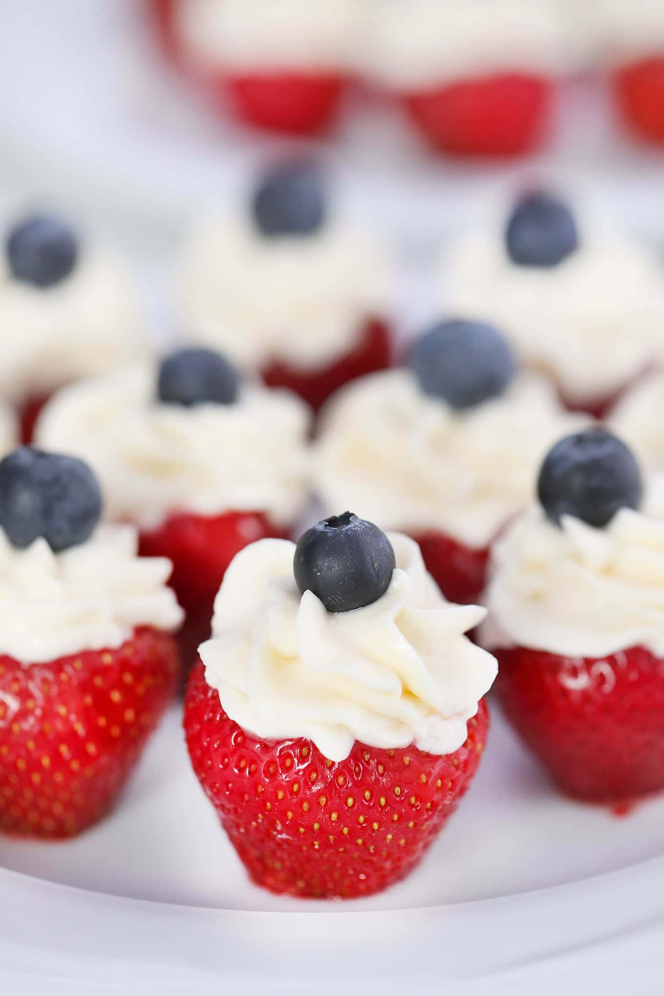 Patriotic Stuffed Strawberries