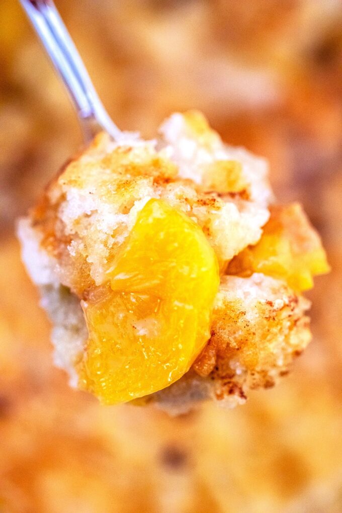 Picture of peach cobbler.