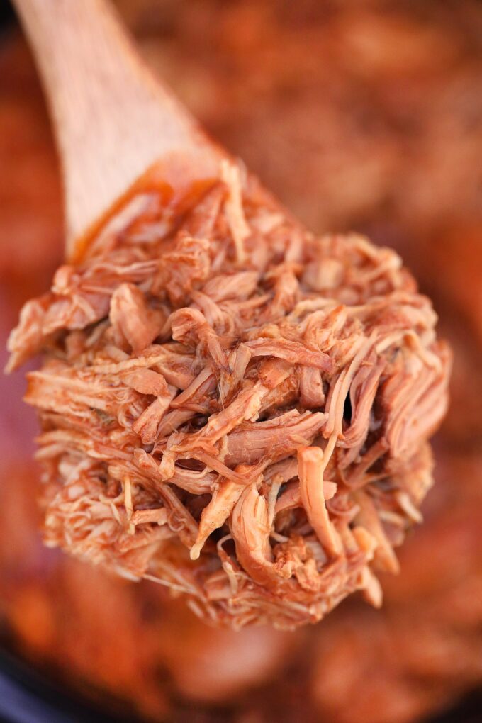 Slow cooker pulled store pork tenderloin