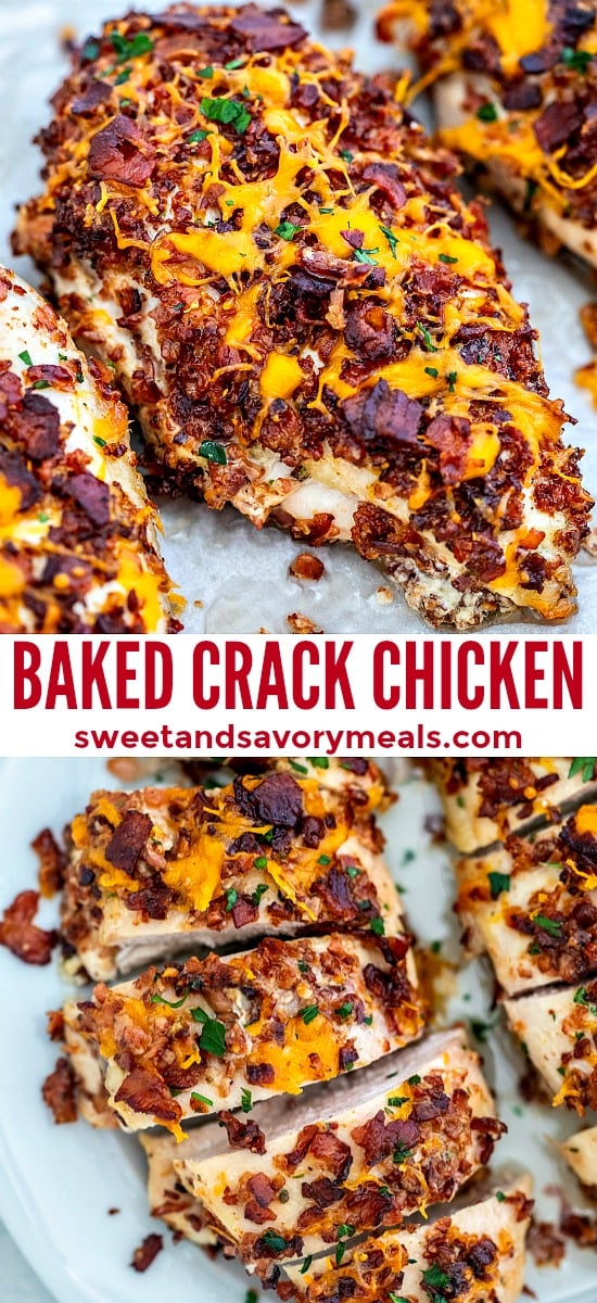 Image of oven baked crack chicken.