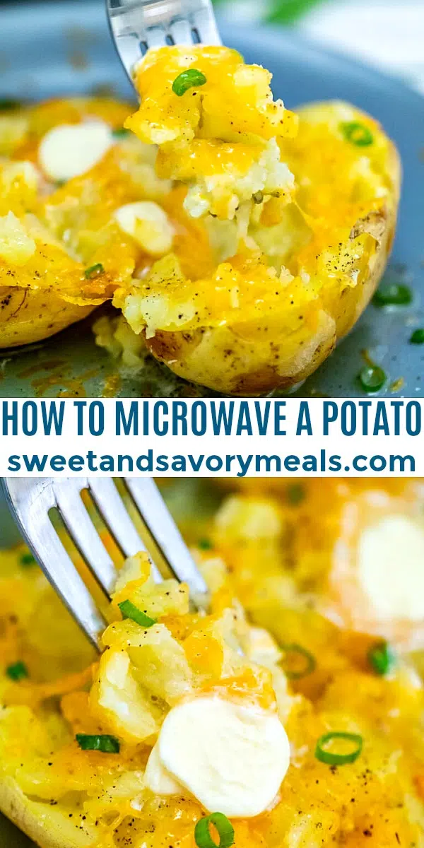 how to microwave a potato easily pin