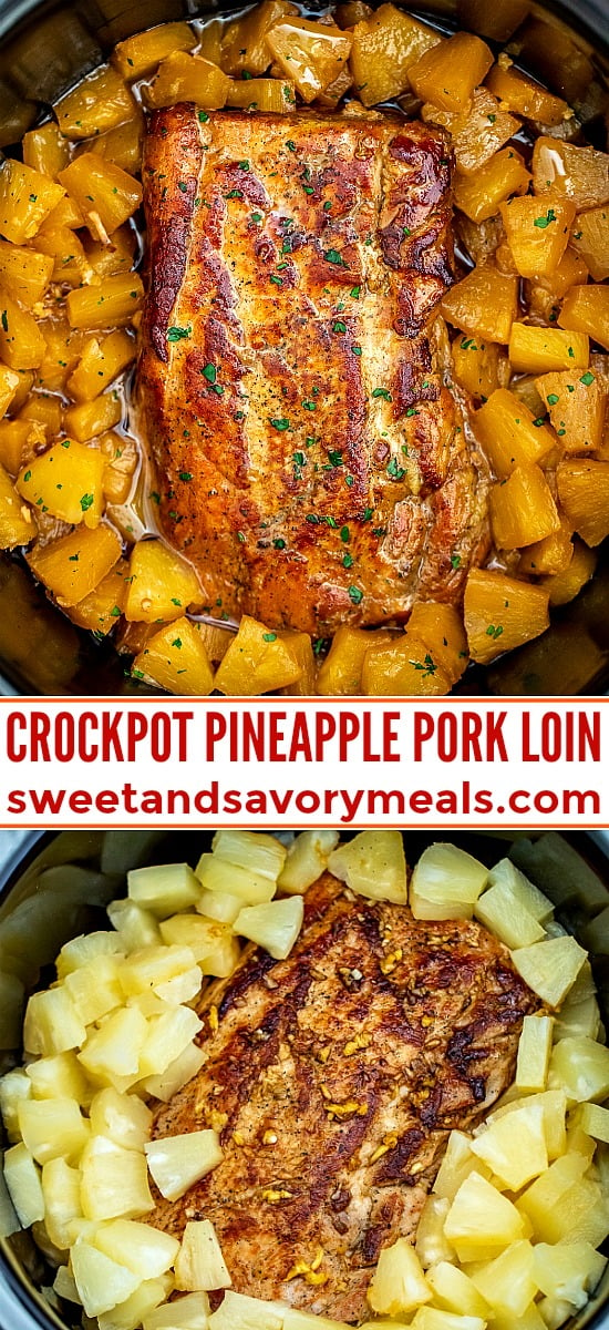 Slow Cooker Pork Loin Pineapple Recipe Video Sweet And Savory Meals