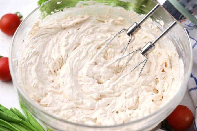 Taco dip cream cheese layer.