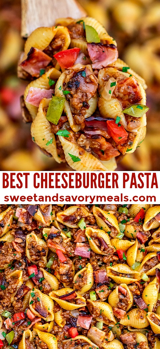 Cheeseburger Pasta #pasta #cheeseburgerpasta #pastarecipes #sweetandsavorymeals #dinnerideas