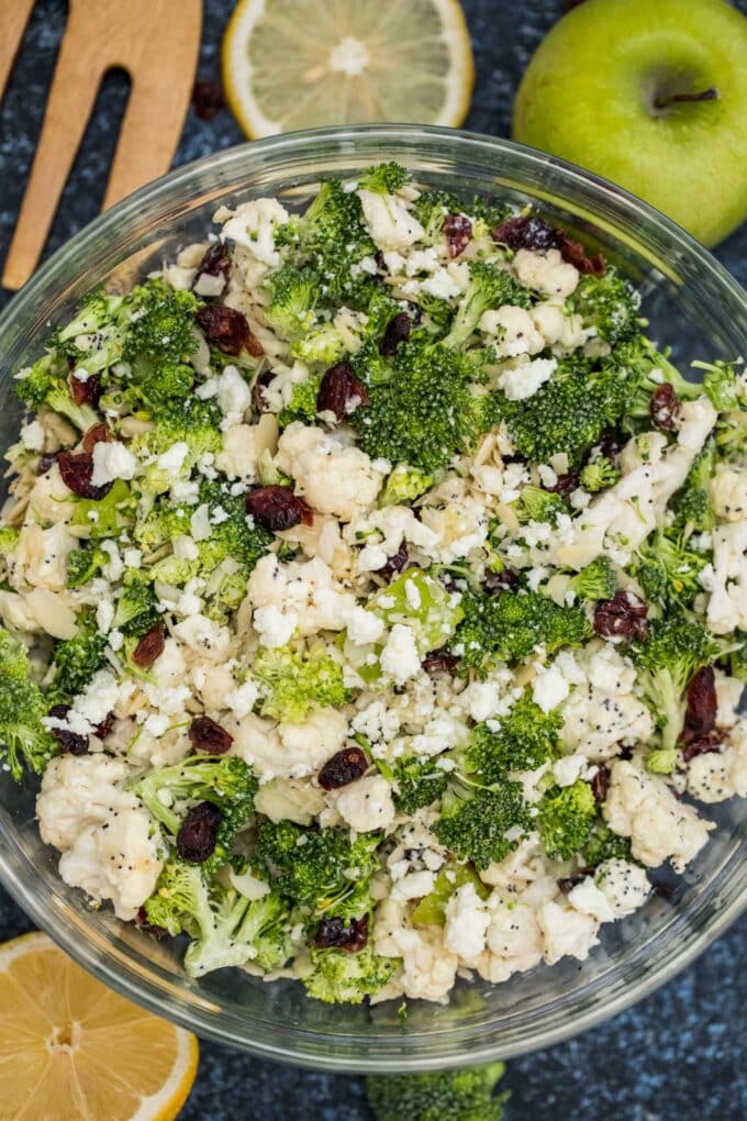 Broccoli and Cauliflower Salad Healthy & Easy [VIDEO] Sweet and