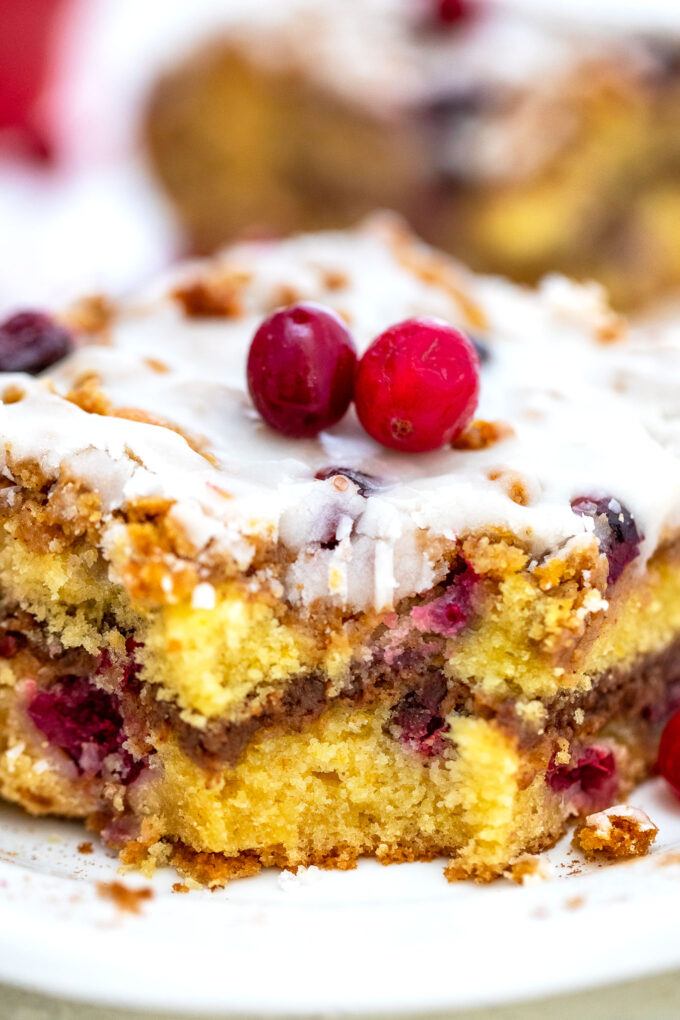 Cranberry Coffee Cake is the perfect fall dessert to partner with your favorite coffee! It is moist, sweet, and tart at the same time, and very easy to make! #coffeecake #cranberries #falldesserts #sweetandsavorymeals #thanksgiving