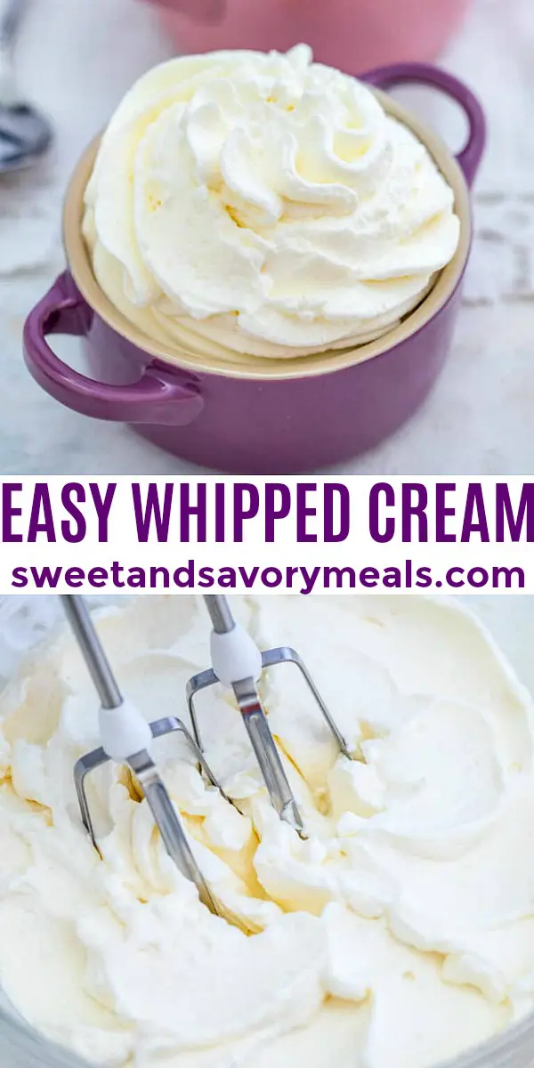 sweetened whipped cream recipe