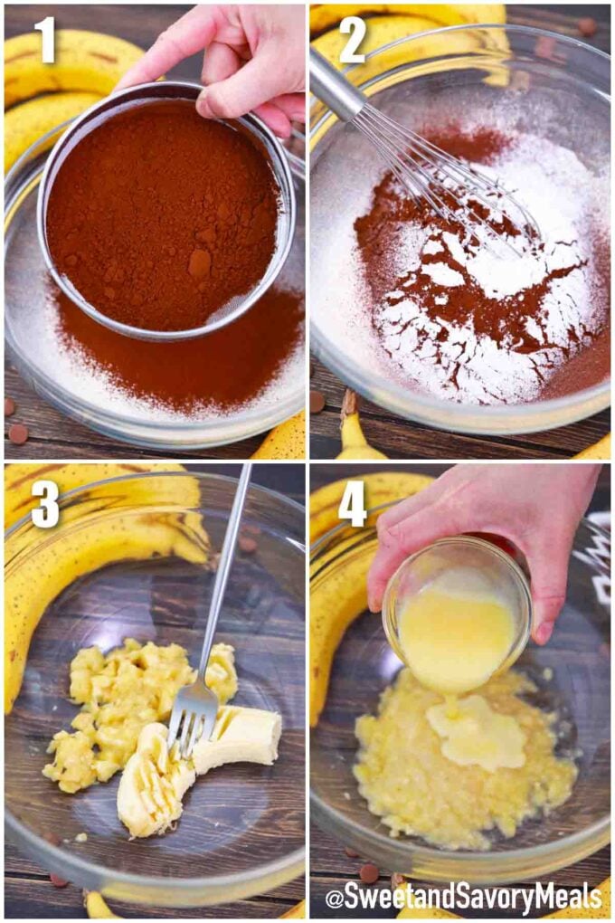 steps how to make chocolate banana bread