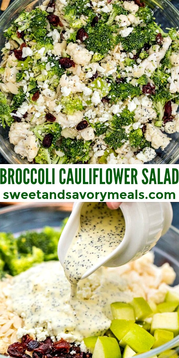 easy broccoli cauliflower salad pin