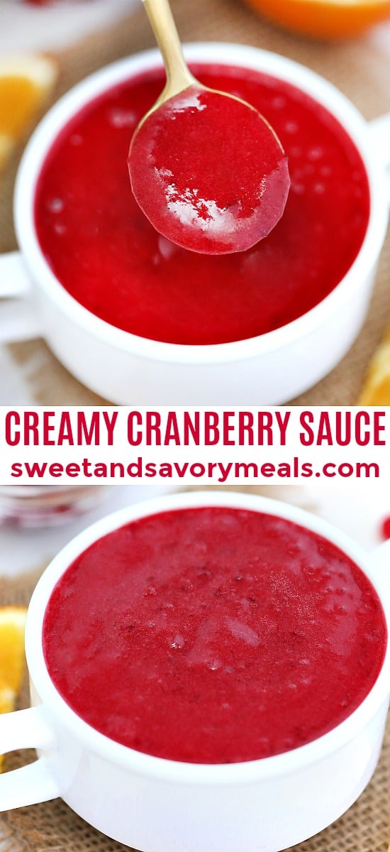 Cranberry Sauce is made with only 6 ingredients in a matter of minutes! It is that easy to prepare this amazing side dish for your Thanksgiving turkey dinner! #cranberries #cranberrysauce #thanksgiving #thanksgivingrecipes #sweetandsavorymeals