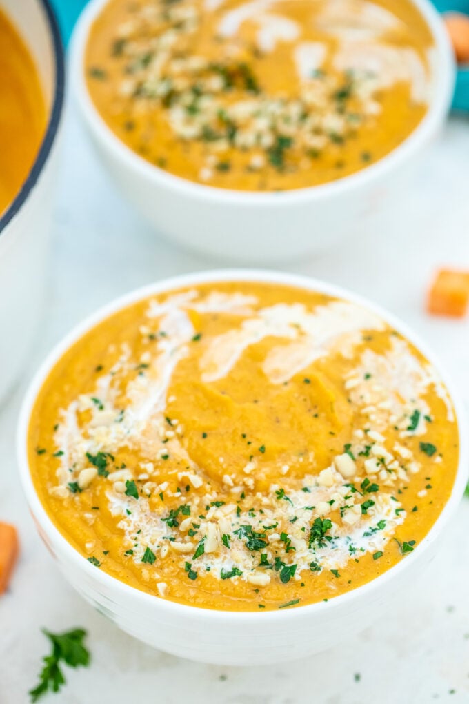 Creamy and Savory Sweet Potato Soup 