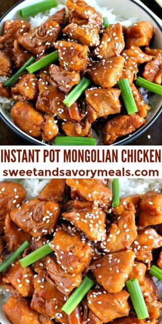 photo collage of Easy Instant Pot Mongolian Chicken for Pinterest