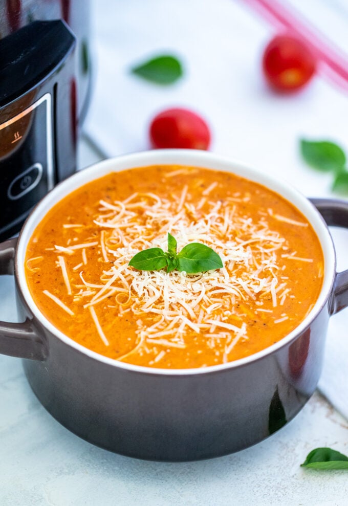 A bowl of freshly made tomato soup